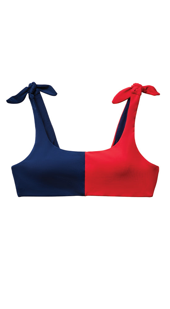 Sandhaven Colorblock Top: Navy/Hot Red