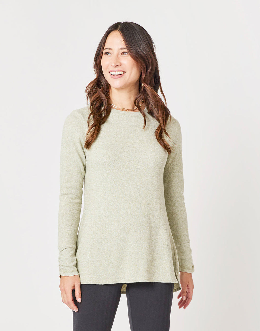 Chelsea Top: Olive Heather