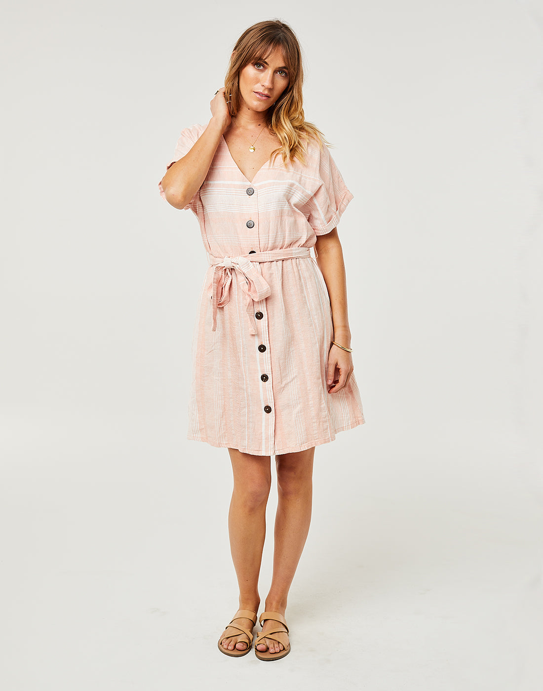 Willow Dress : Guava Stripe - FINAL SALE