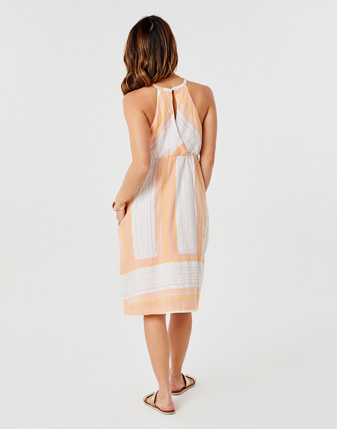 Mabel Dress : Guava Sunrise Stripe - FINAL SALE