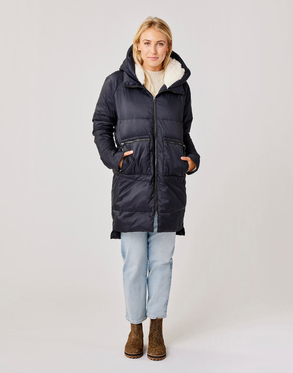 Davos Down Jacket: Black