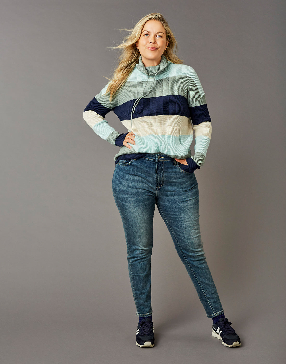 Rockvale Sweater: Thyme Bold Stripe - FINAL SALE