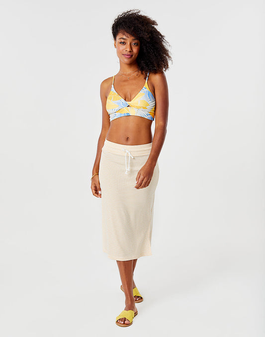 Addie Skirt: Papaya Bayside Stripe - FINAL SALE