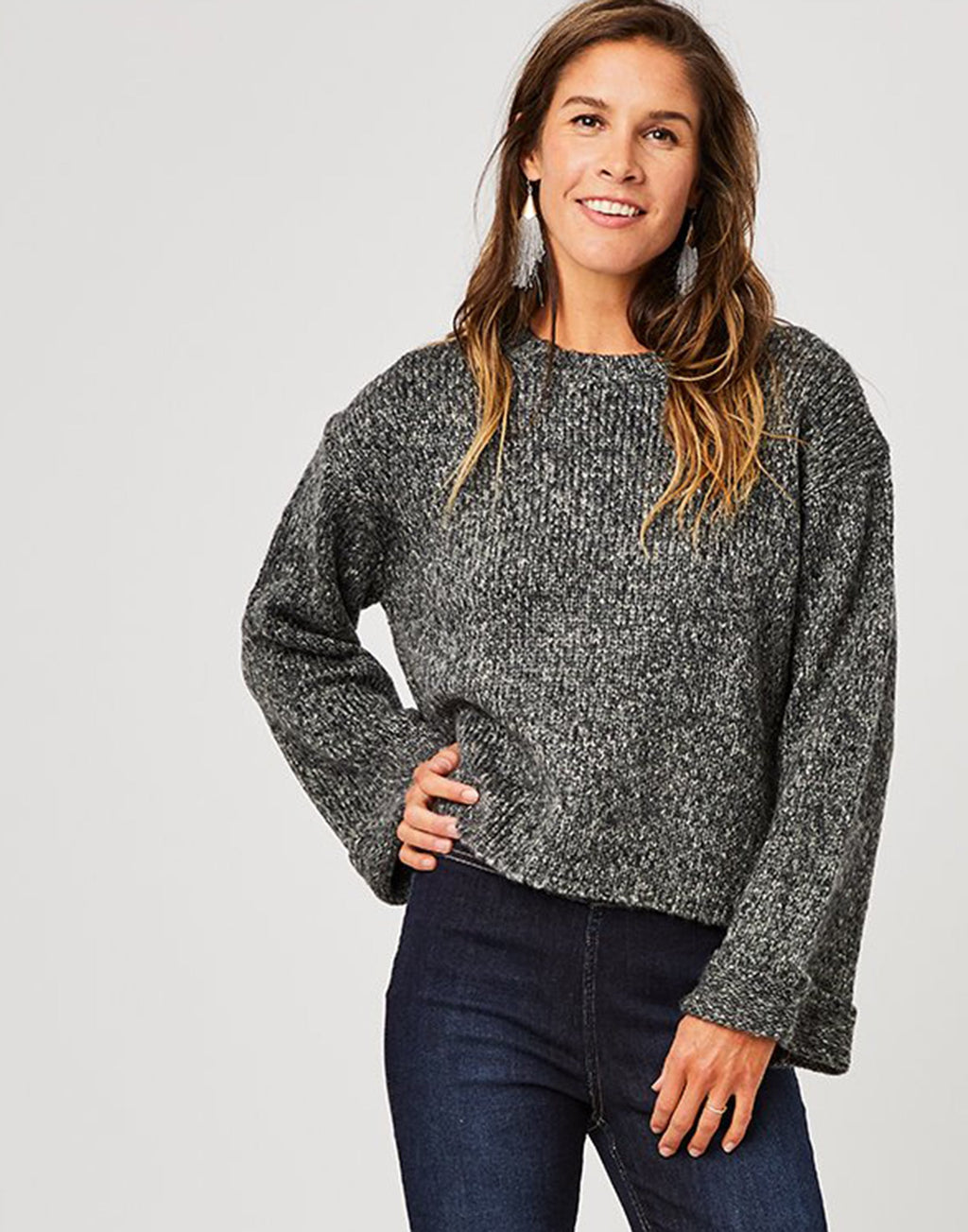 Estes Crop Sweater: Black - FINAL SALE