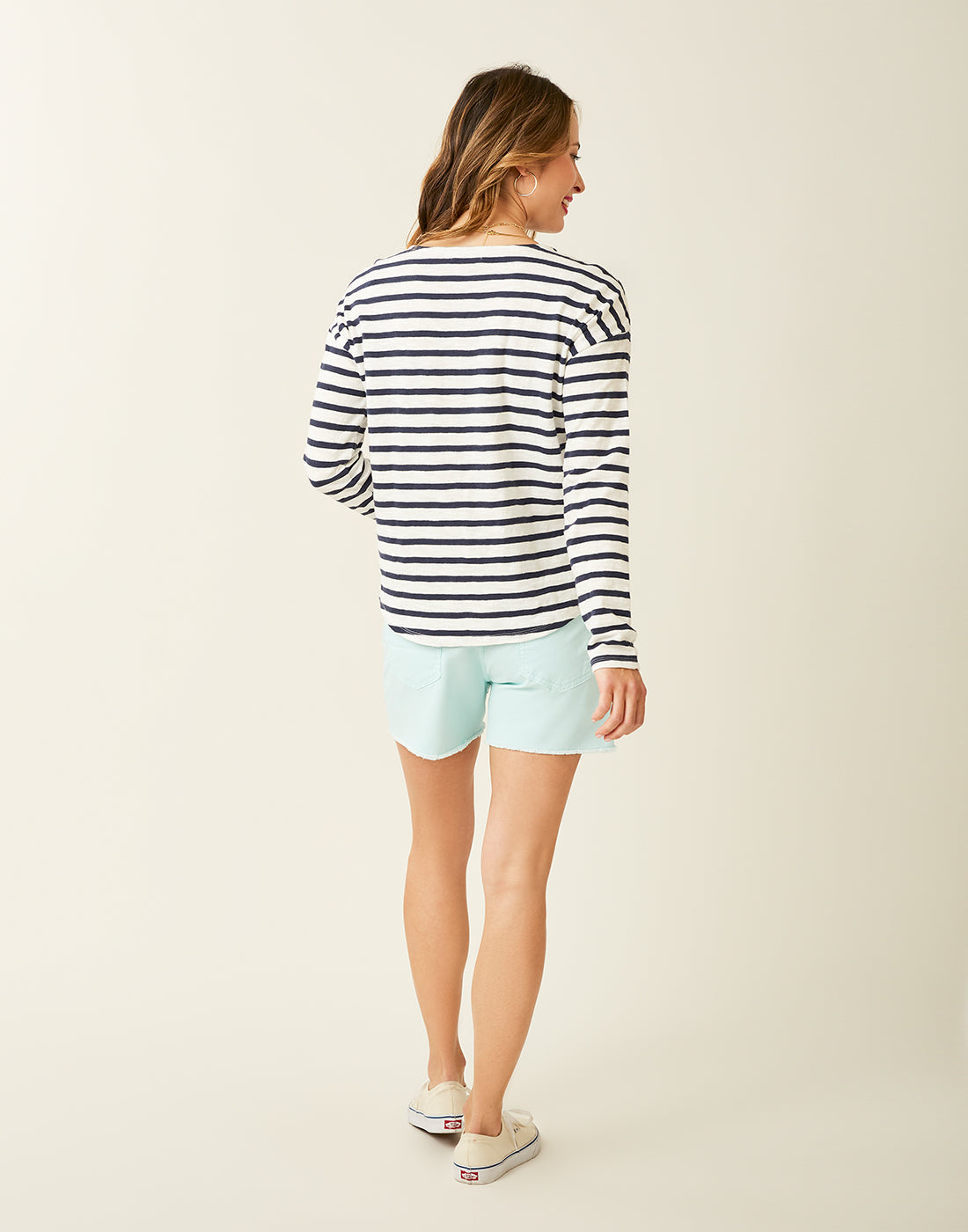 Alexis Top: Cloud Navy Mali Stripe