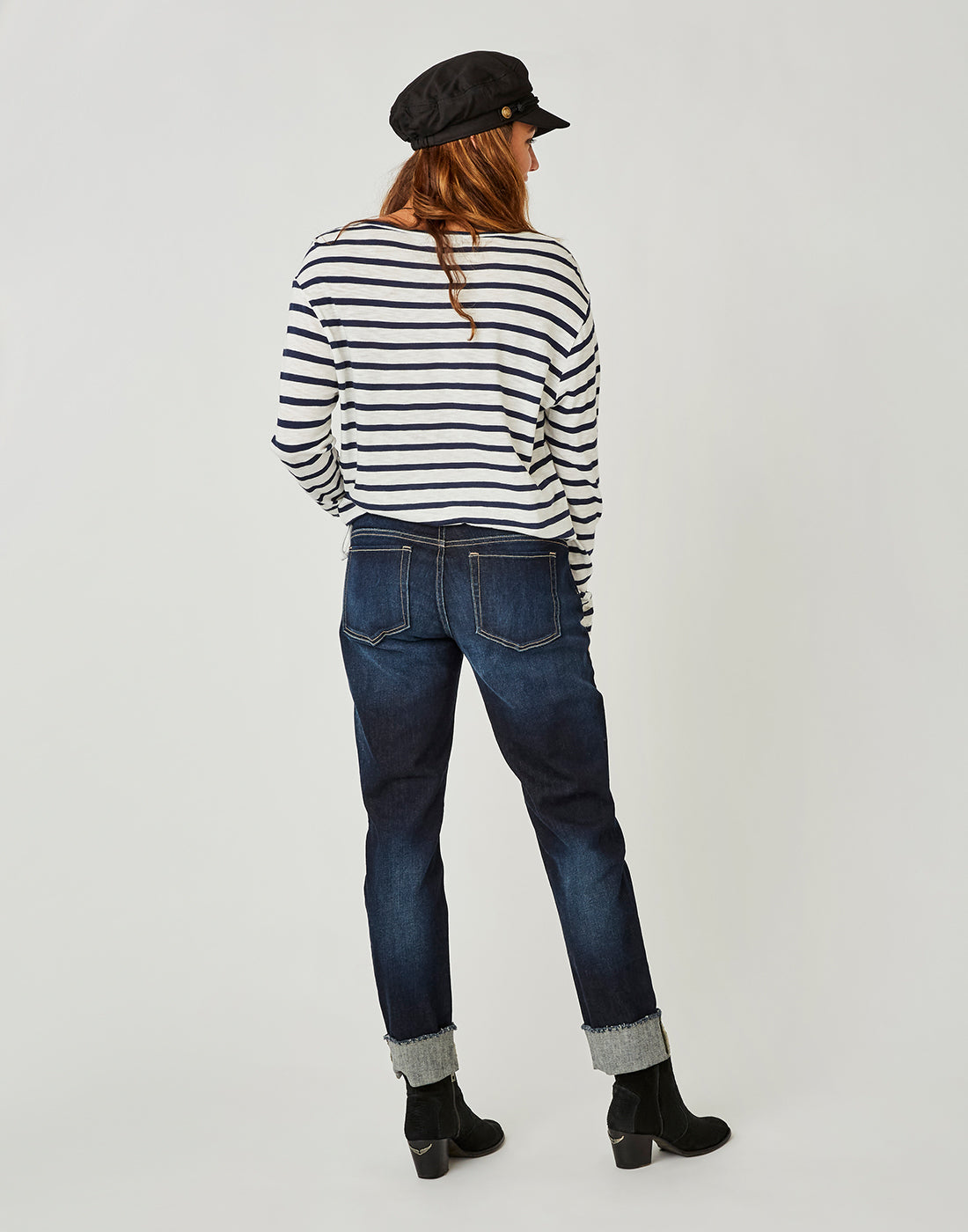 Lorena Top : Navy Mali Stripe - FINAL SALE