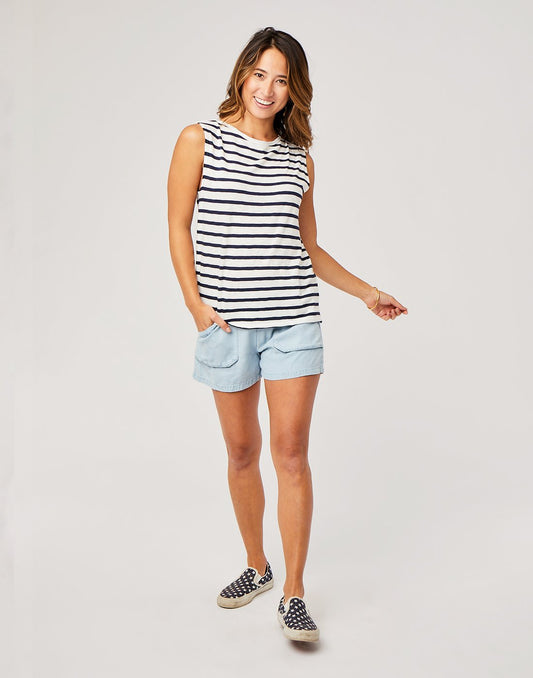 Robins Tank : Navy Mali Stripe - FINAL SALE