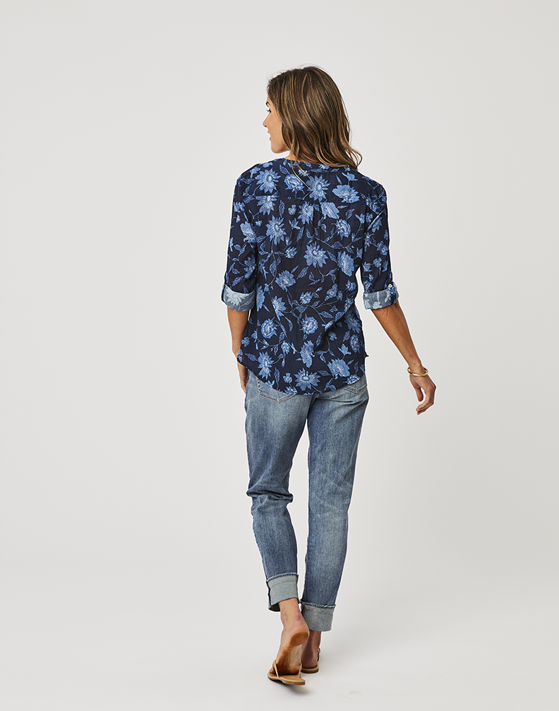 Dylan Gauze Shirt : Navy Haku - FINAL SALE