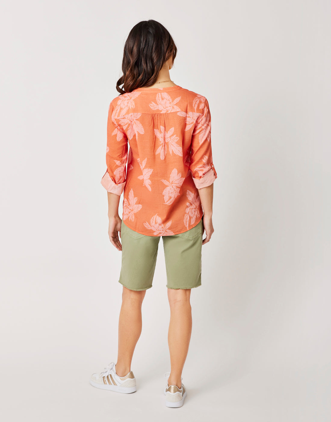 Dylan Gauze Shirt: Terracotta Flora