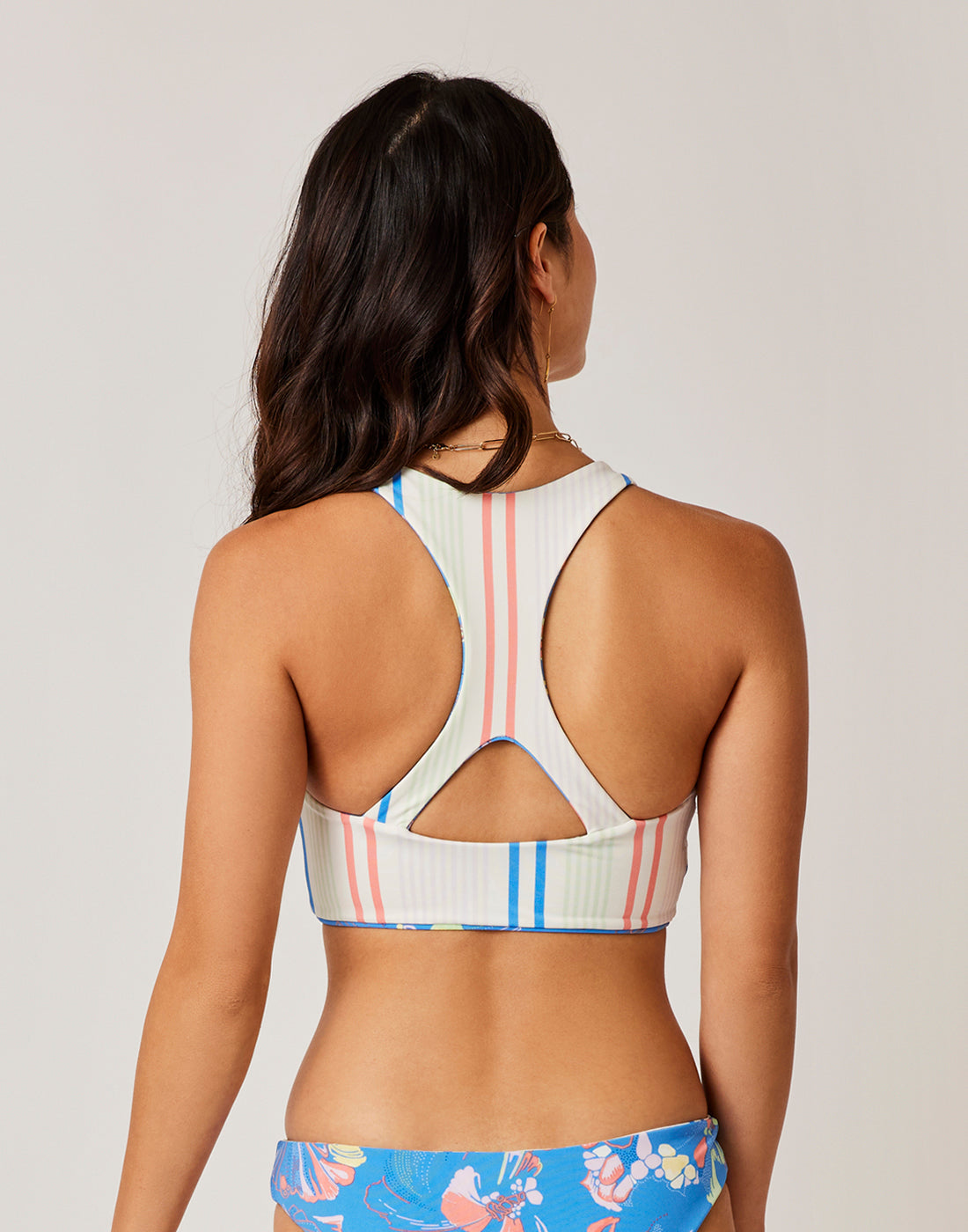 Sanitas Reversible Top: Larkspur/Sunny Stripe