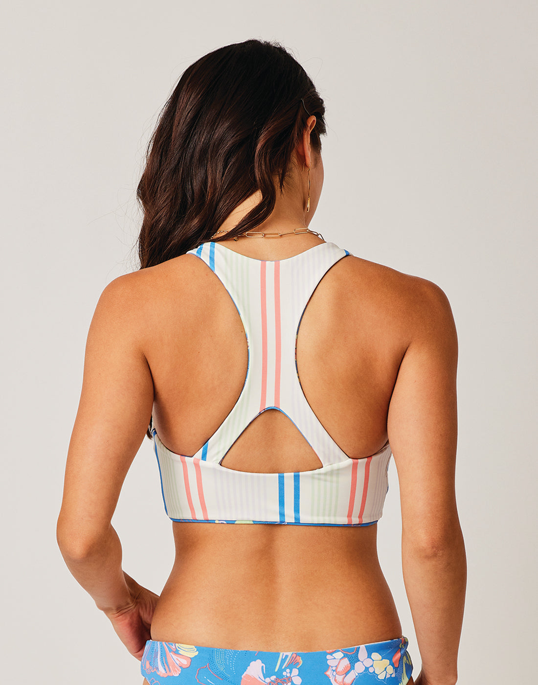 Sanitas Reversible Top: Larkspur/Sunny Stripe