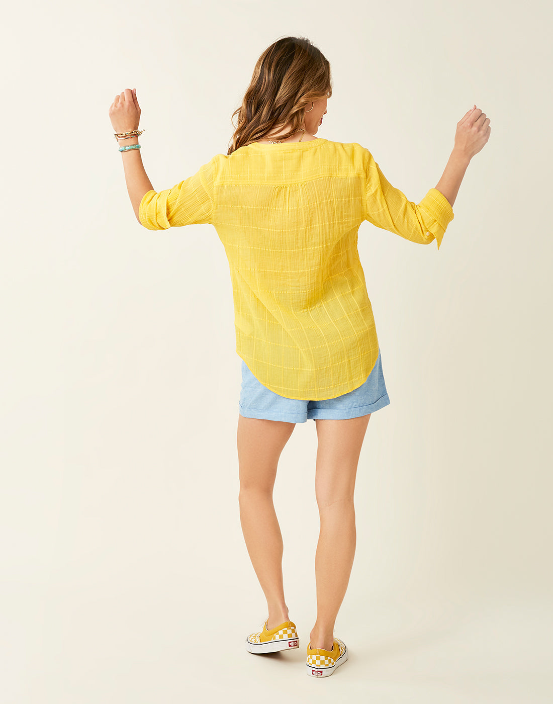 Dylan Textured Tunic: Yellow