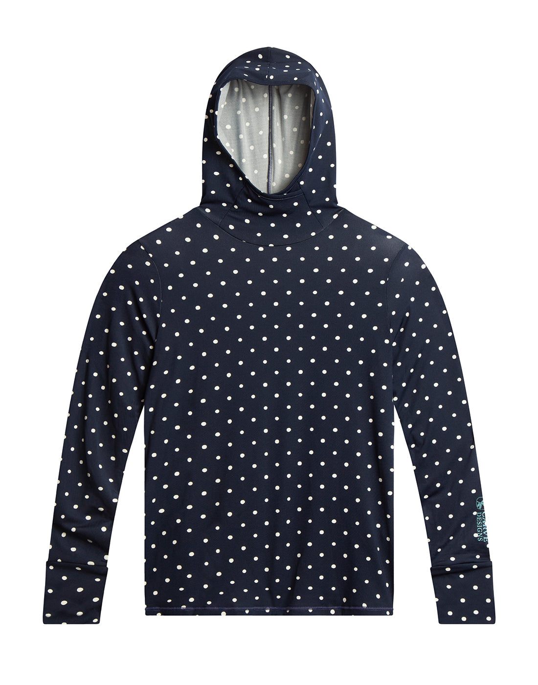 Alani Hooded Sunshirt: Navy Polka Dot