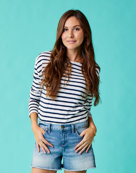 Alexis Top: Cloud Navy Mali Stripe