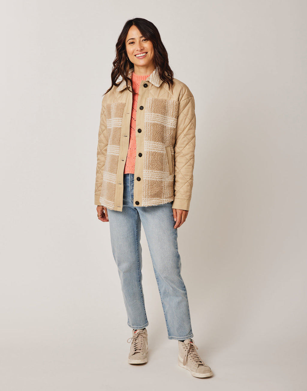 Vineyard Shacket: Lt. Khaki Plaid