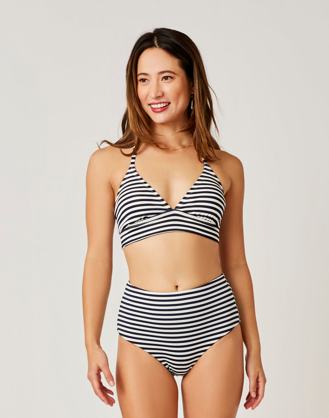 Erin Reversible Bottom: Navy Stripe/Navy