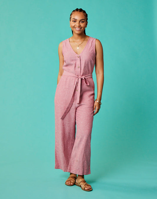 Bonfire Jumpsuit: Lt. Red Chambray