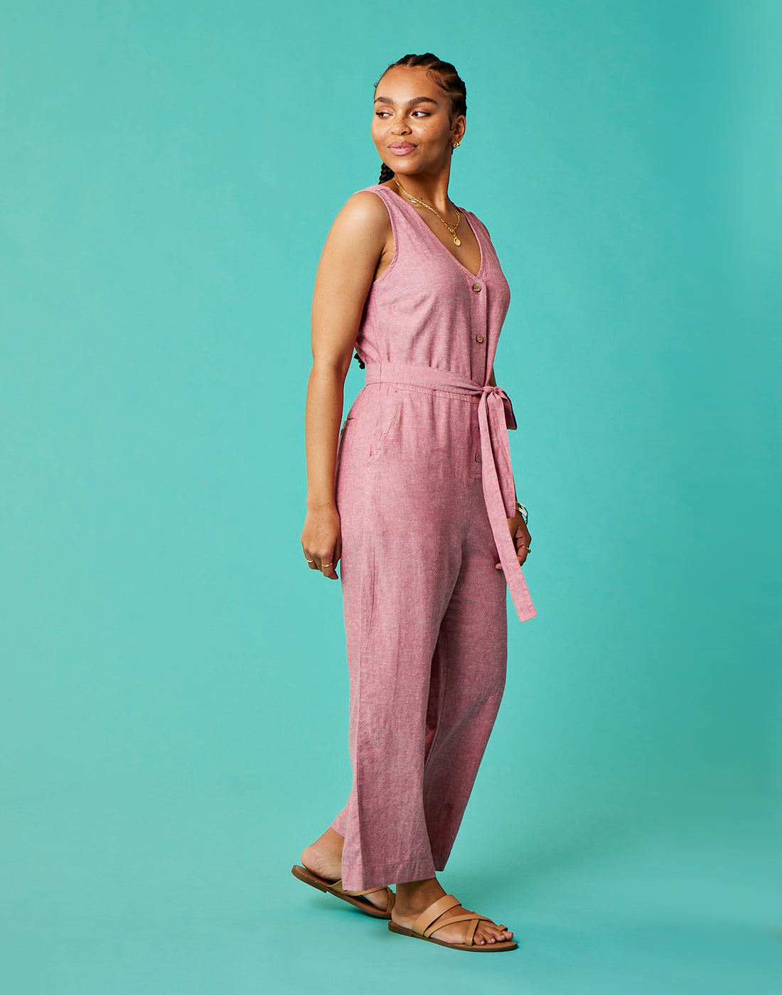 Bonfire Jumpsuit: Lt. Red Chambray