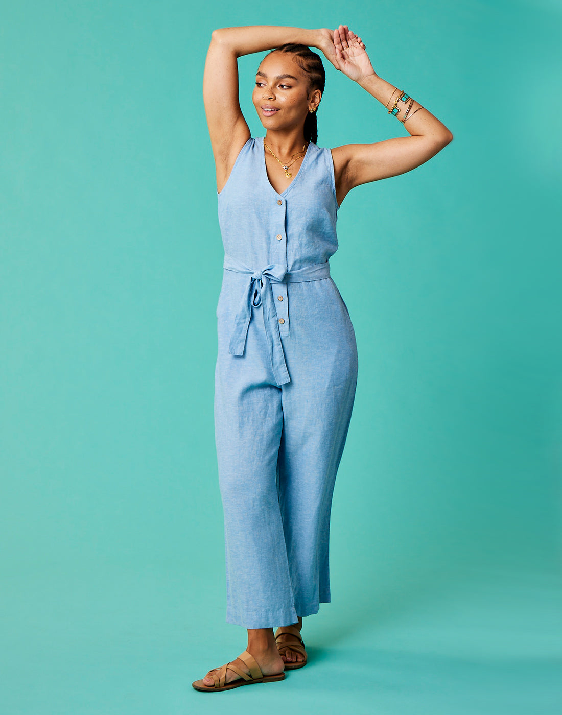 Bonfire Jumpsuit: Lt. Royal Chambray