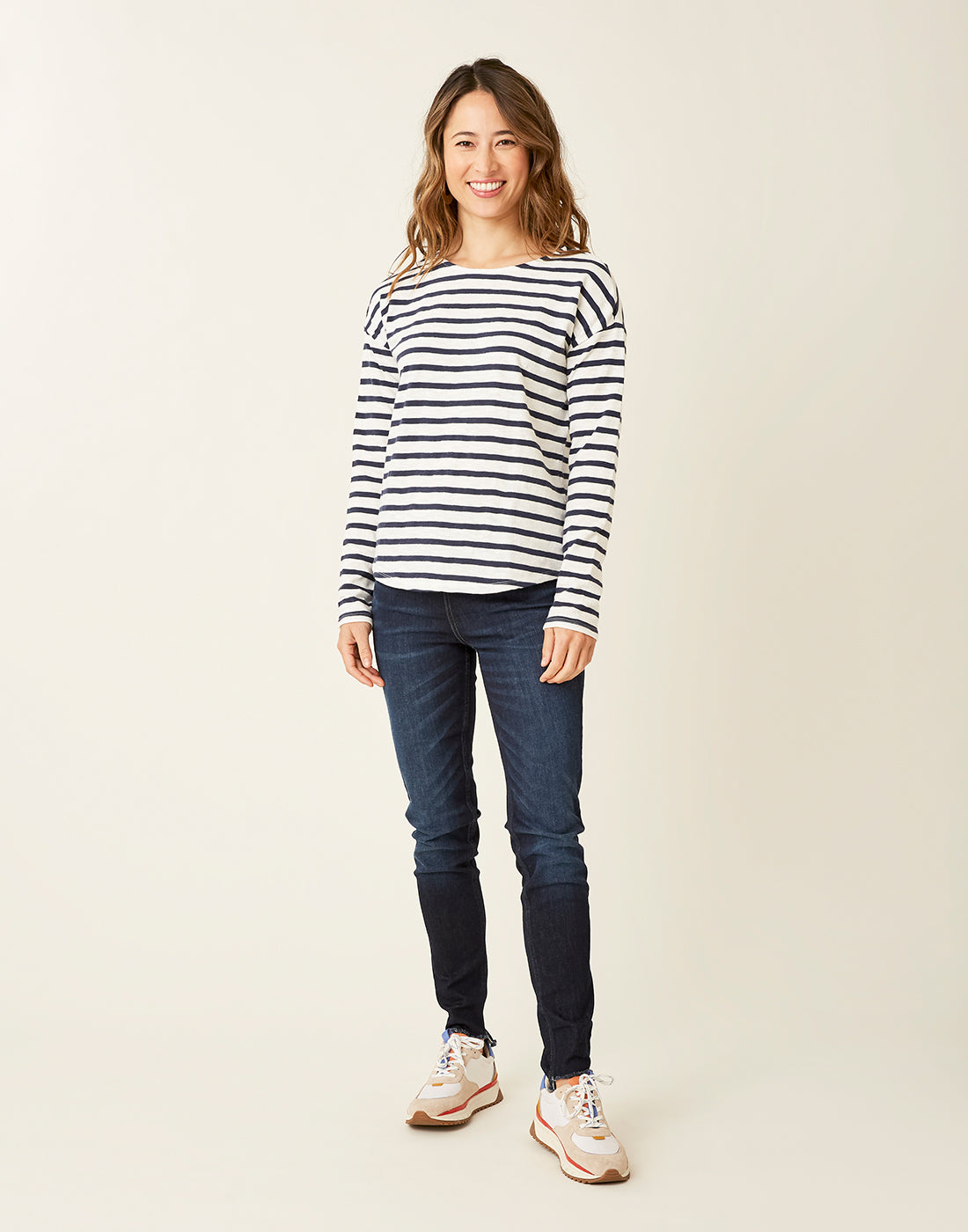 Alexis Top: Cloud Navy Mali Stripe