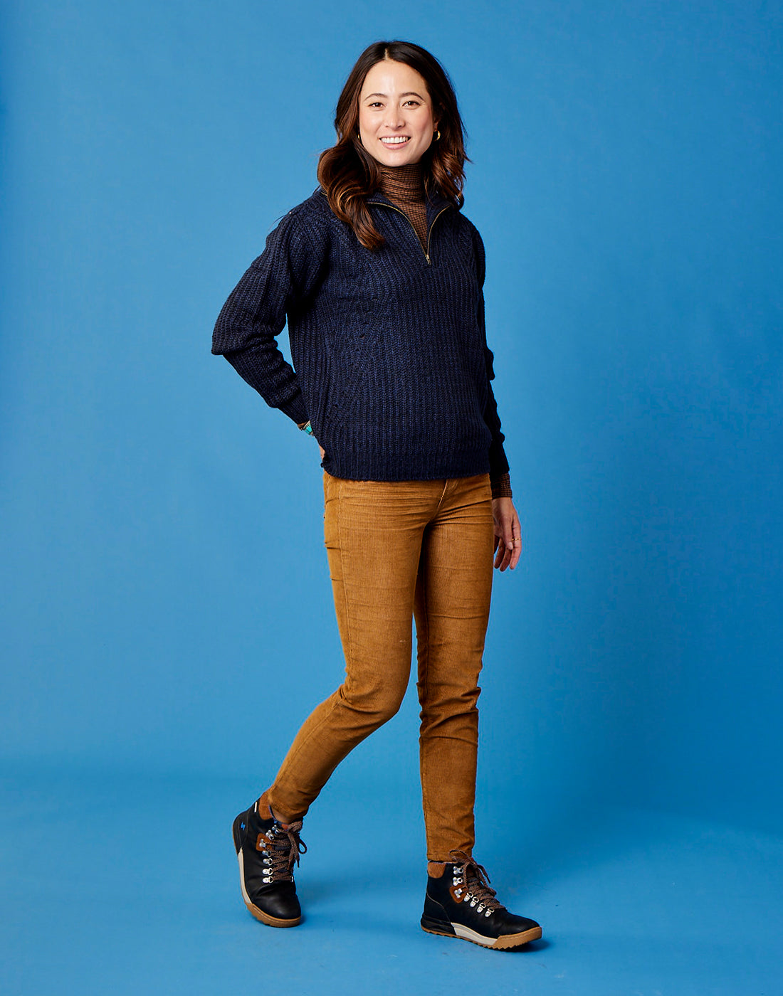 Brookline Zip: Navy Heather