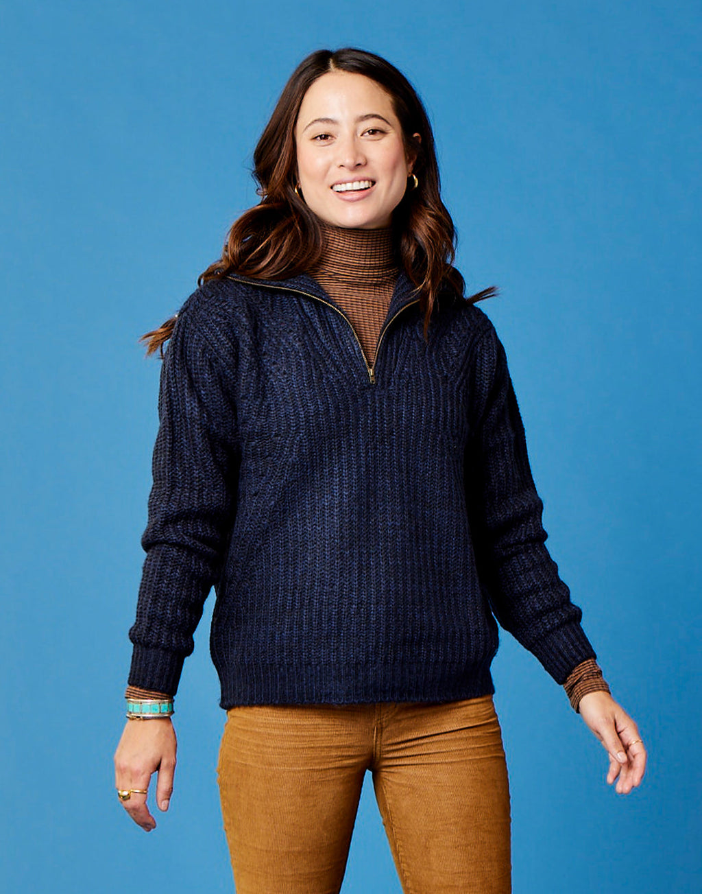 Brookline Zip: Navy Heather