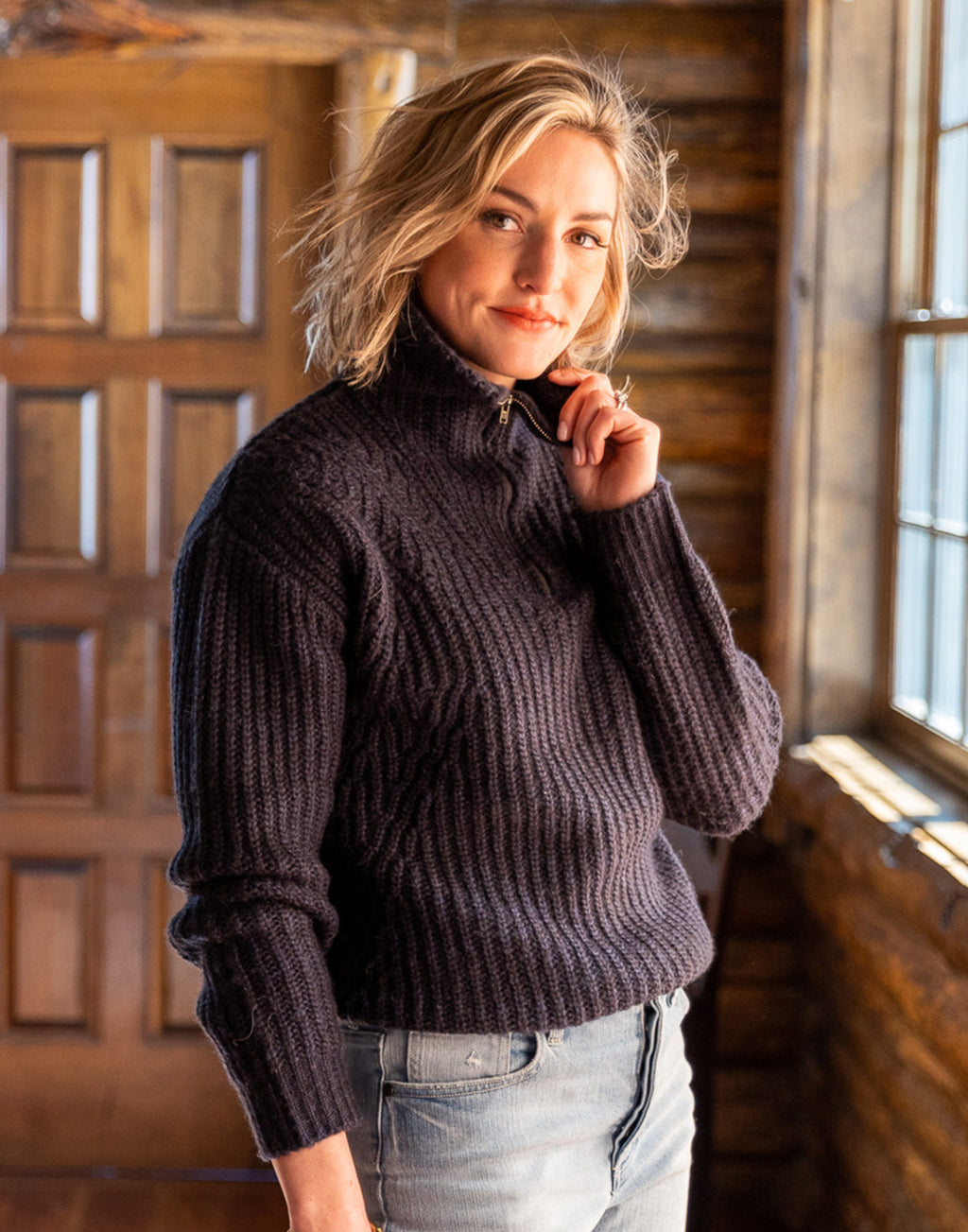 Brookline Zip: Navy Heather