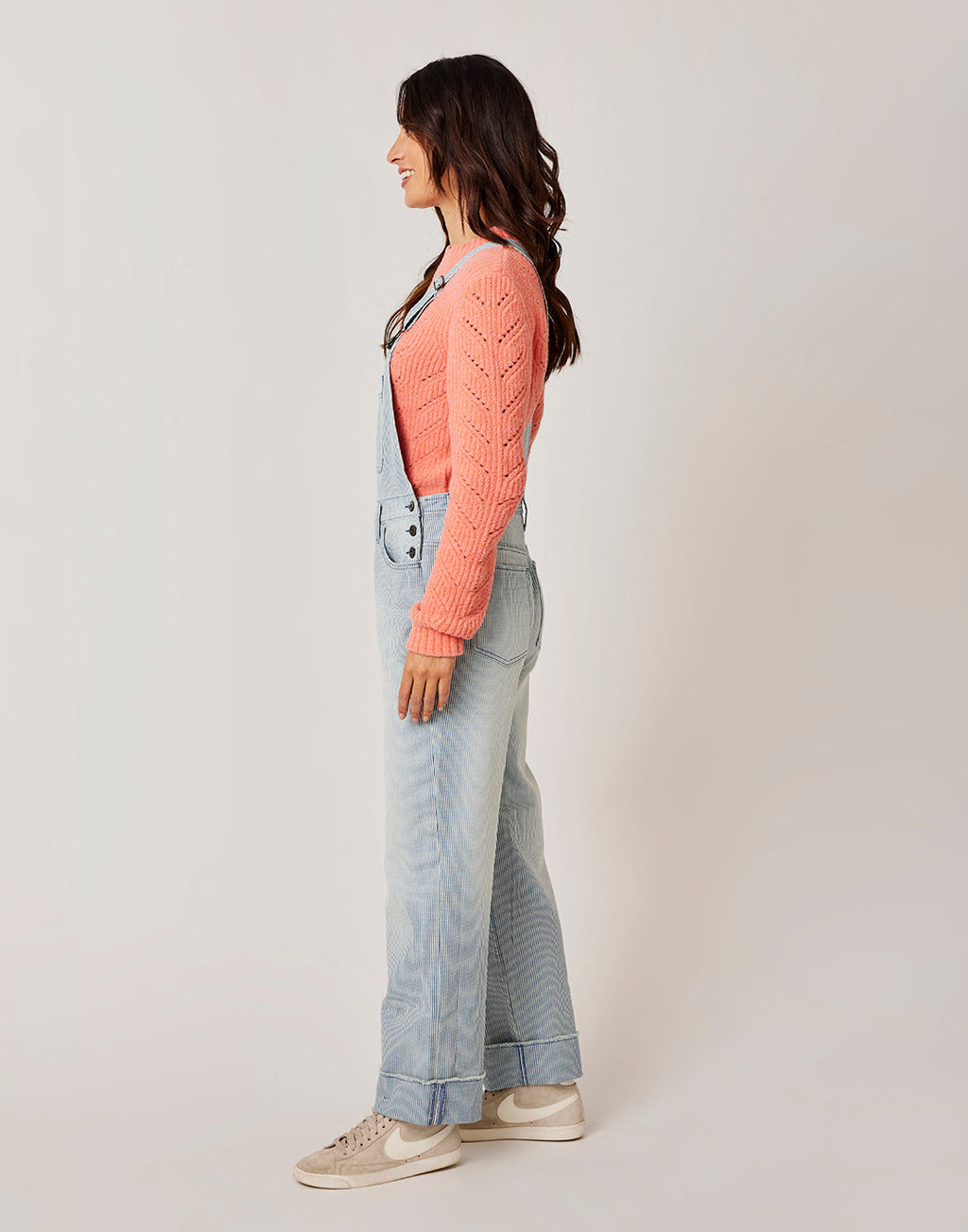 Jason Railroad Stripe Overall: Indigo Stripe