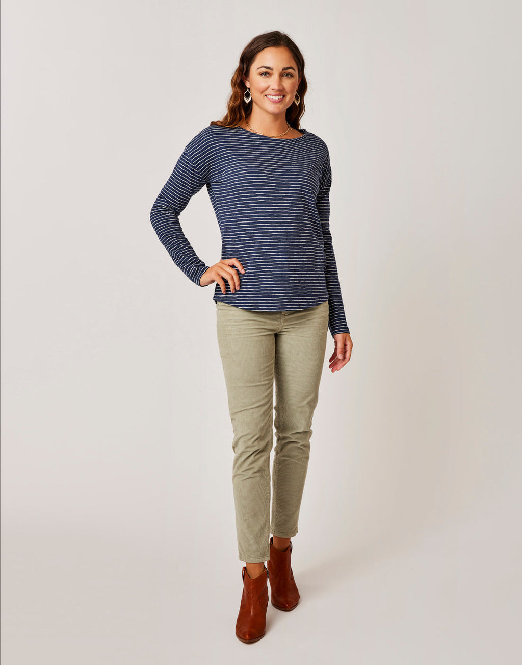Alexis Top: Navy Stripe