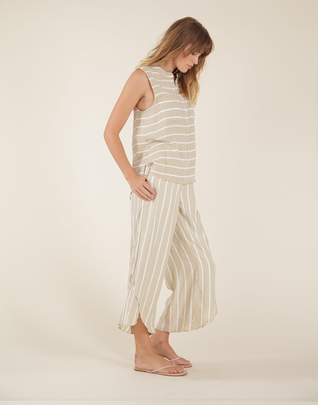 Frankie Tank: Cumin Cloud Stripe - FINAL SALE