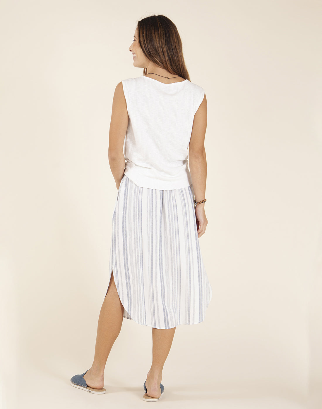 Peyton Skirt: Cloud Pencil Stripe - FINAL SALE