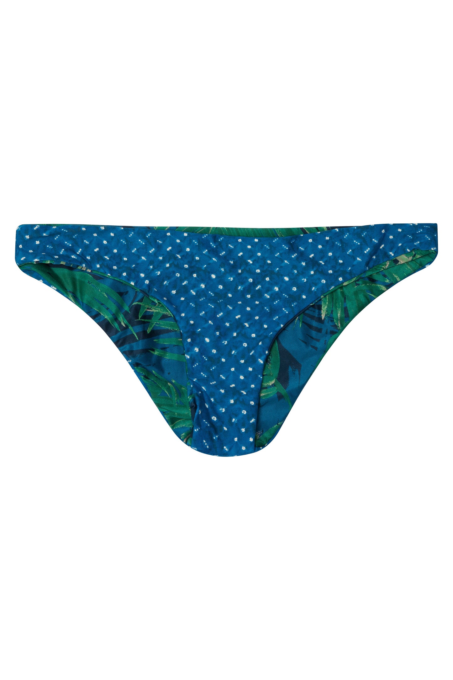 Sanitas Reversible Bottom: Azul Palms/Shibori Dots