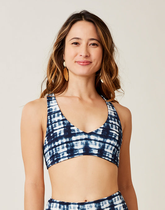 La Jolla Reversible Top: Navy Tie Dye/Navy - FINAL SALE