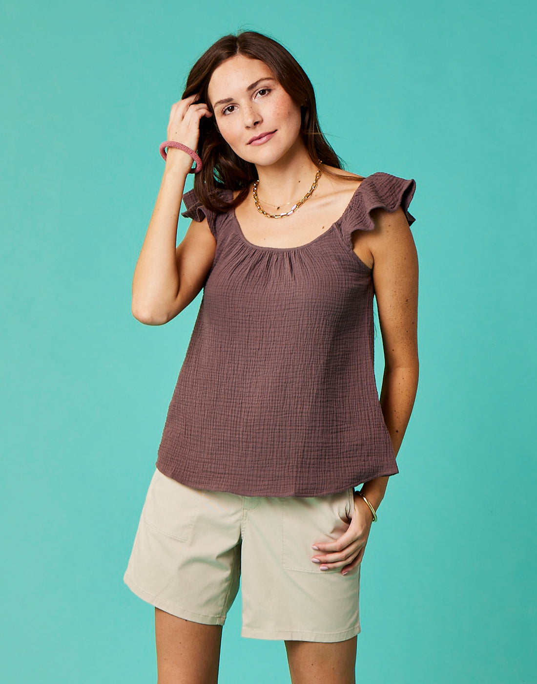 Corrine Top: Dark Fawn