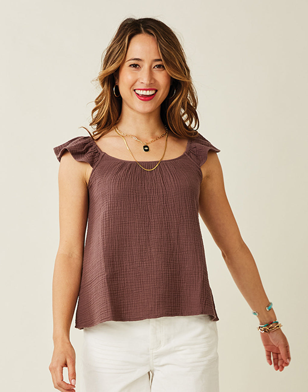 Corrine Top: Dark Fawn