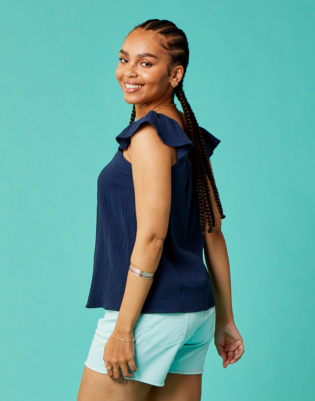 Corrine Top: Navy