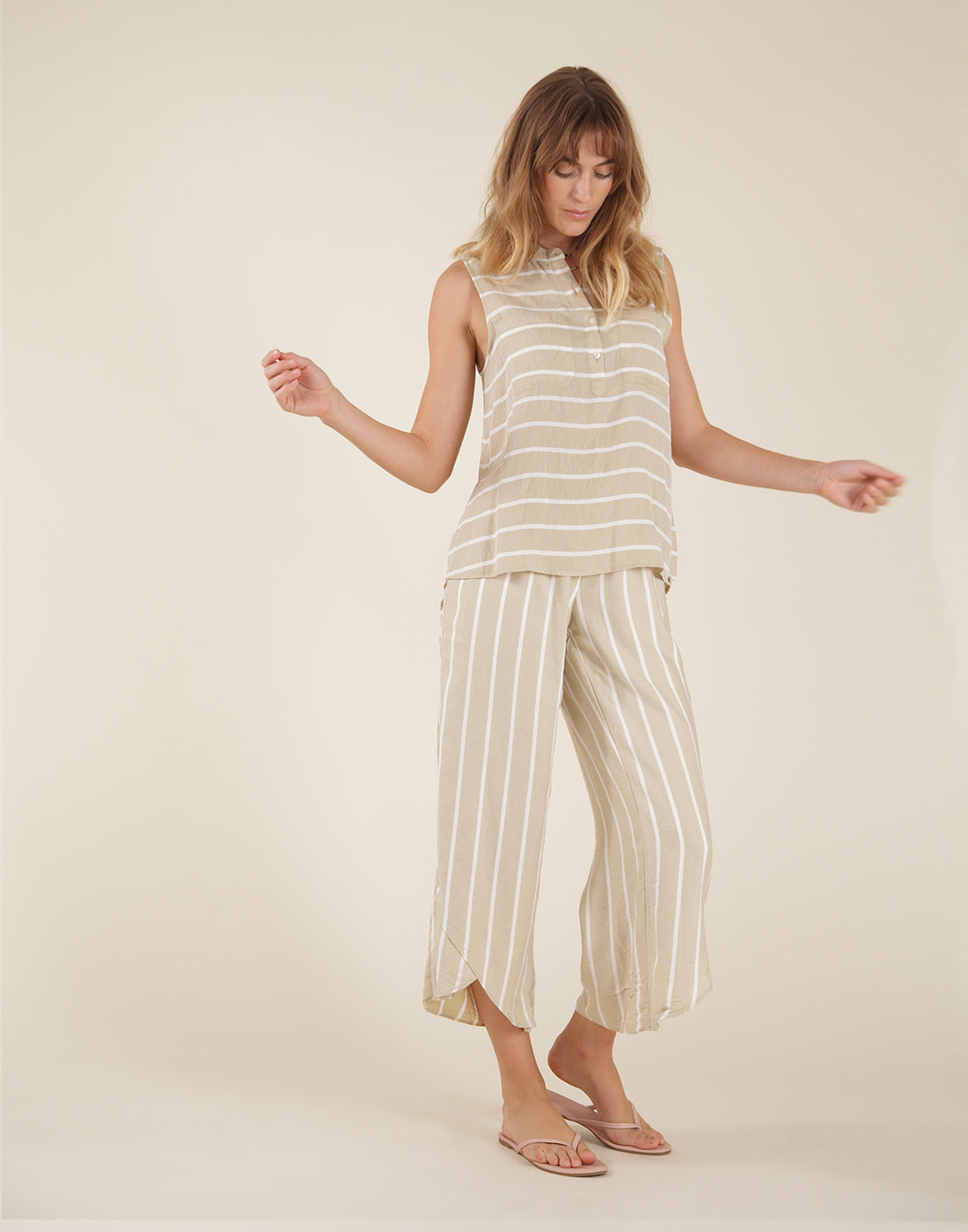 Frankie Tank: Cumin Cloud Stripe - FINAL SALE