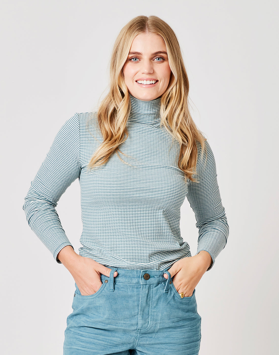 Denise Turtleneck: Hydro Mini Stripe