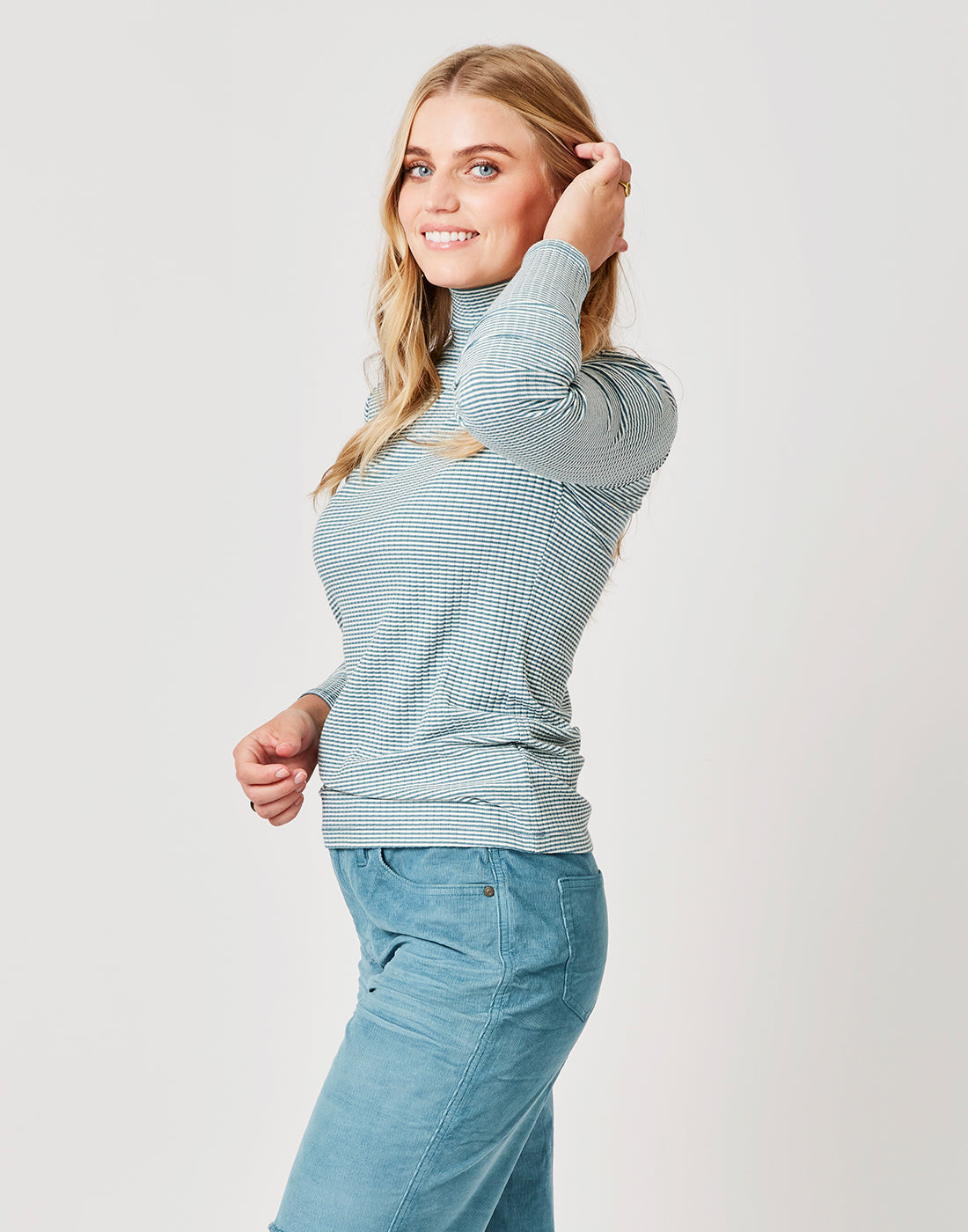 Denise Turtleneck: Hydro Mini Stripe