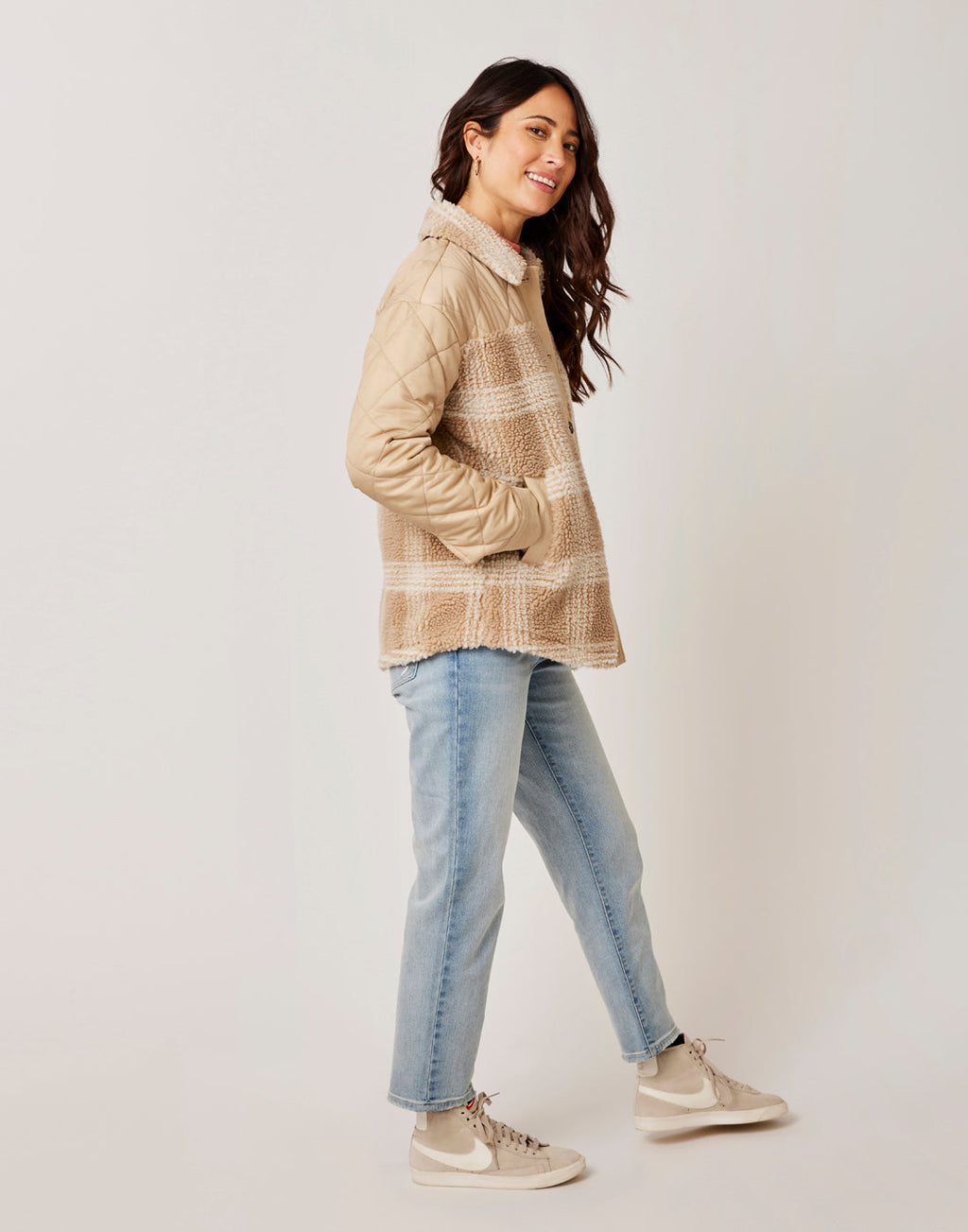 Vineyard Shacket: Lt. Khaki Plaid