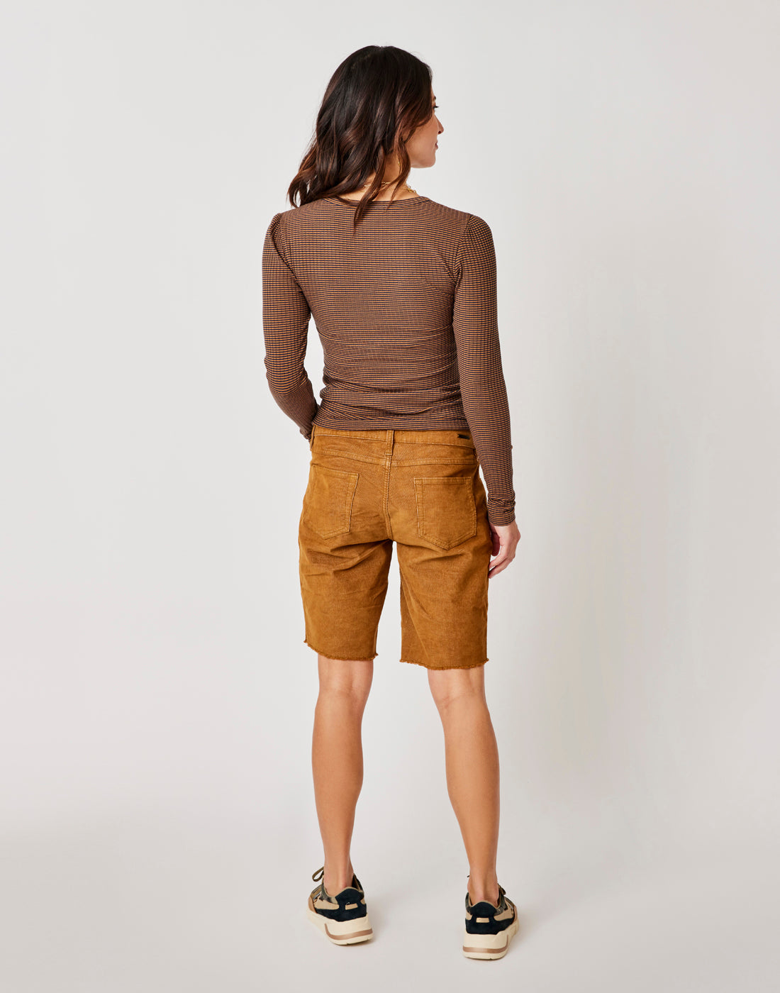 Emma Top: Cocoa Mini Stripe