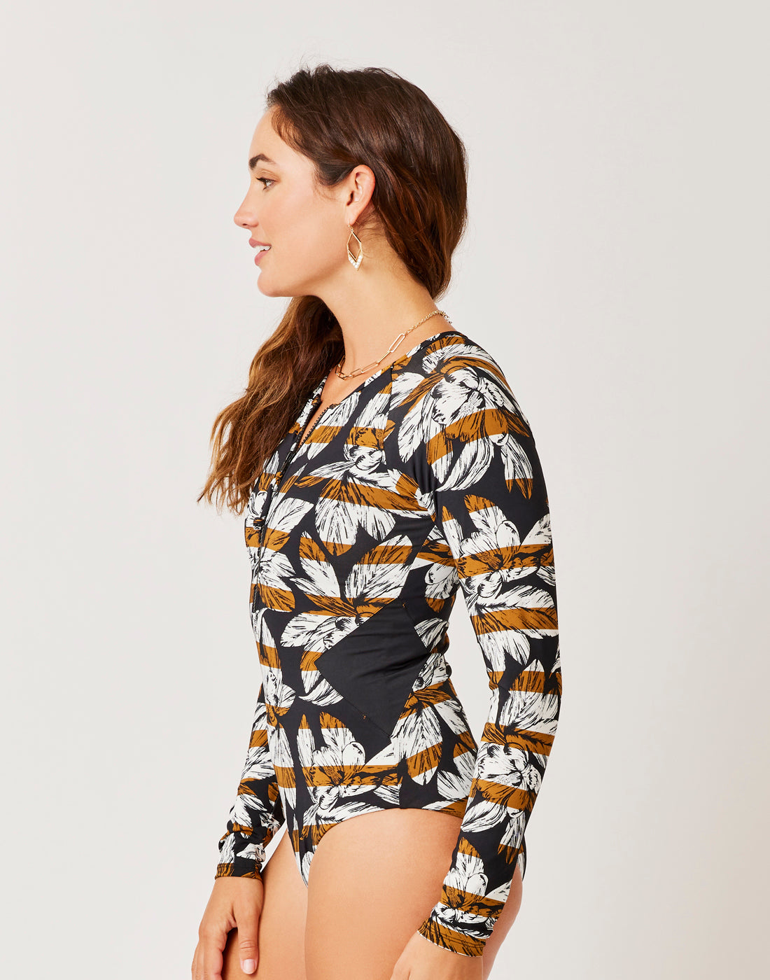 LS All Day Onesie: Flora w. Black