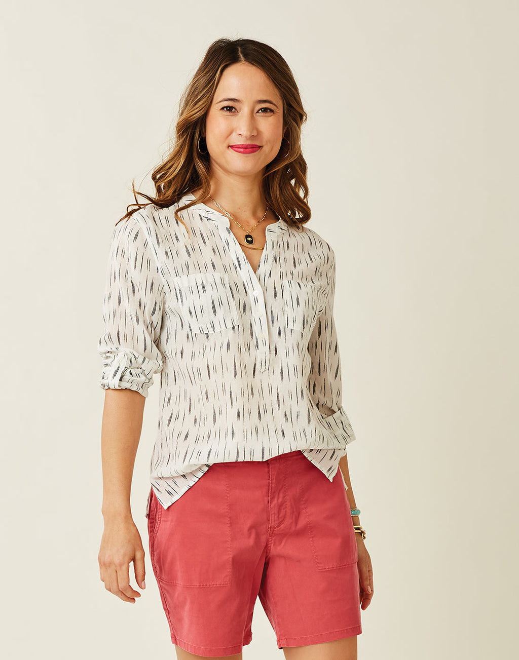 Dylan Gauze Shirt: Cloud Ikat