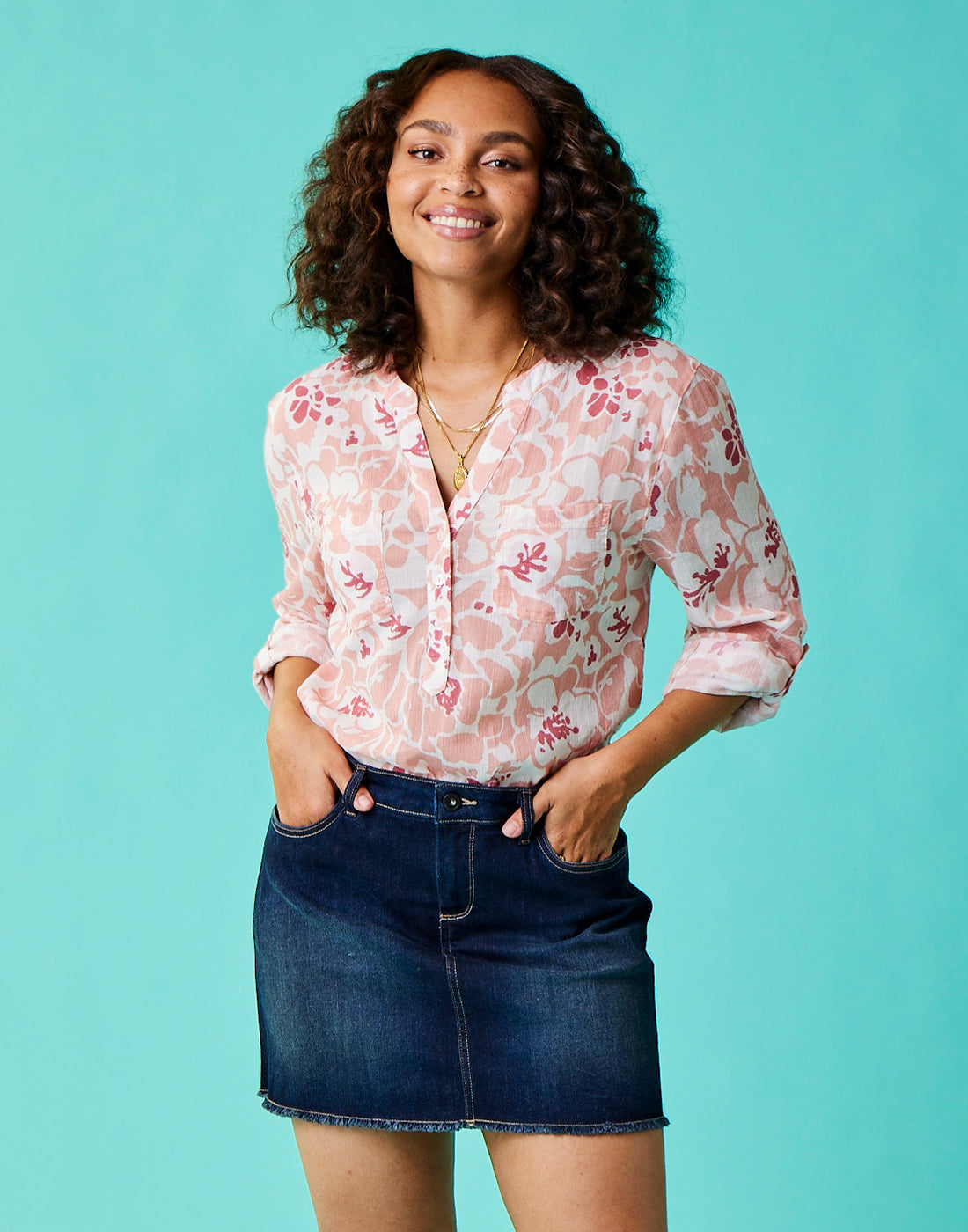 Dylan Gauze Shirt: Cloud Orchard