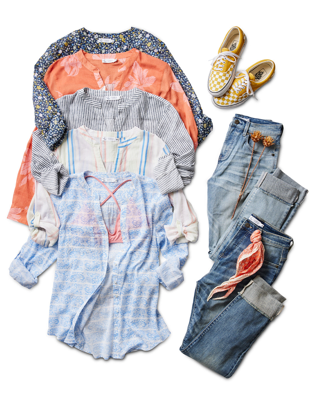 Dylan Gauze Tunic: Navy Folk Floral