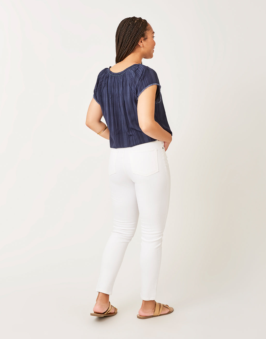 Lilly Top: Navy Lau Stripe