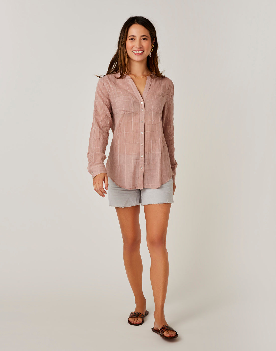 Dylan Textured Tunic: Fawn