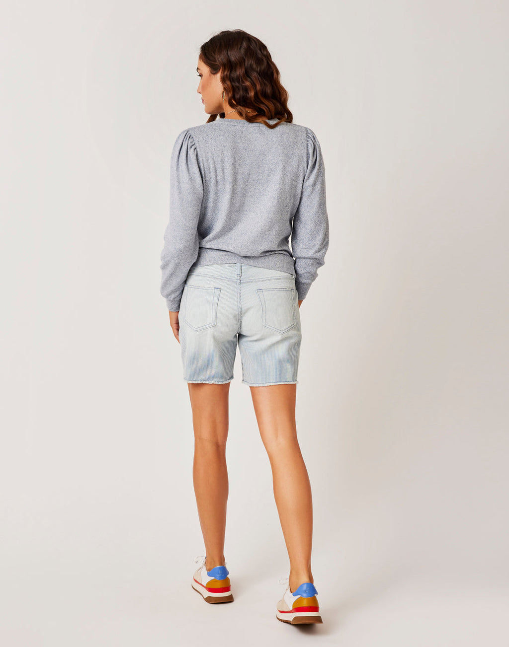 Oahu 6" Railroad Stripe Short: Indigo Stripe
