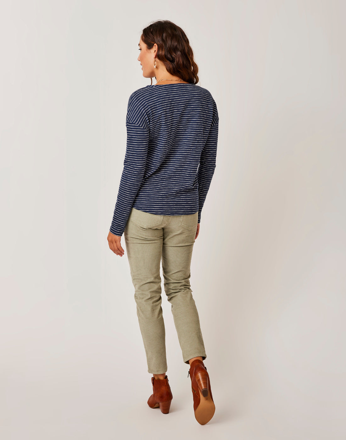 Alexis Top: Navy Stripe