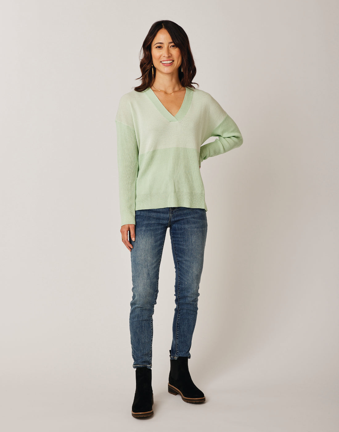 Aurora Sweater: Frost Mini Stripe